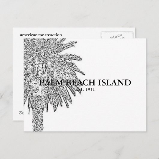 PALM BEACH INSEL POSTKARTE (Vorne/Hinten)