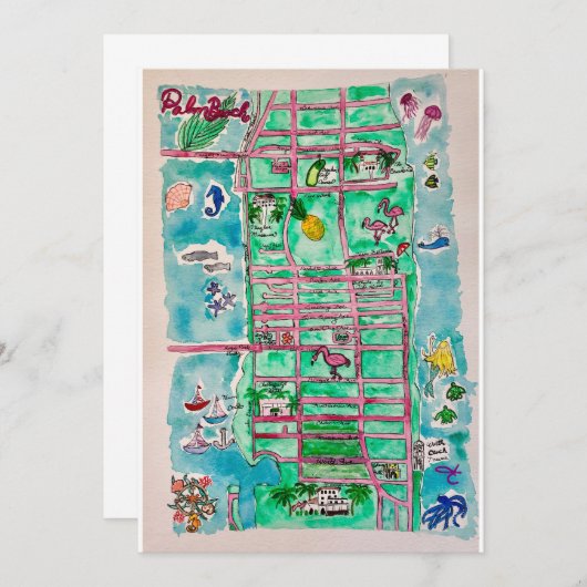 Palm Beach Karte (Vorne/Hinten)