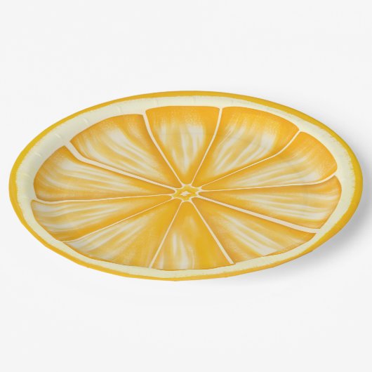 Palm Beach Orange Slice Citrus Party Pappteller (Schrägansicht)