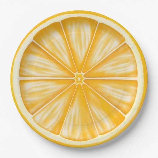 Palm Beach Orange Slice Citrus Party Pappteller (Vorderseite)