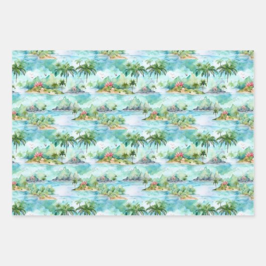 Palm Beach Packpapier Geschenkpapier Set (Vorderseite 2)