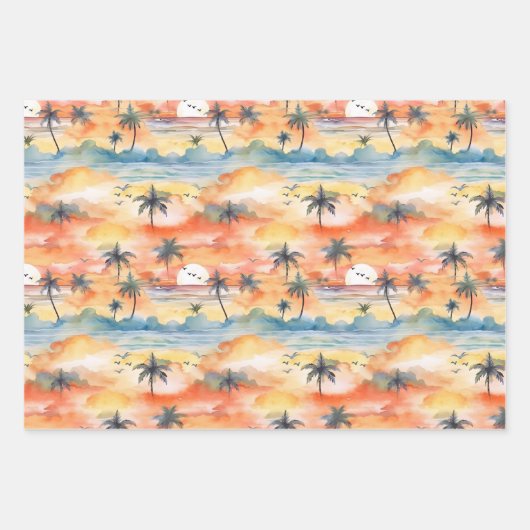 Palm Beach Packpapier Geschenkpapier Set (Vorderseite)