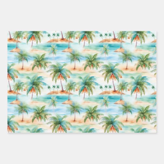 Palm Beach Packpapier Geschenkpapier Set (Vorderseite)