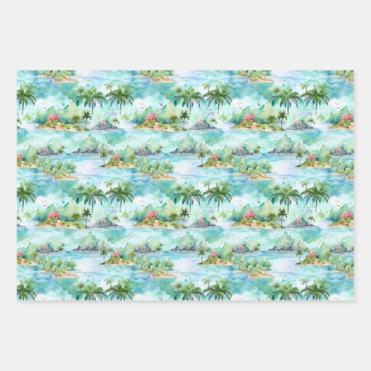 Palm Beach Packpapier Geschenkpapier Set (Vorderseite 3)