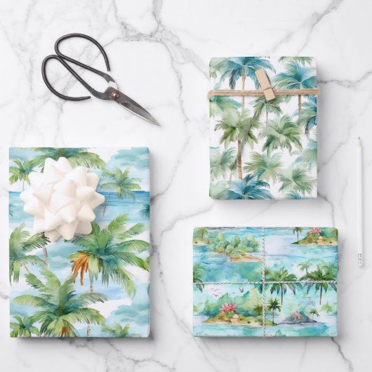 Palm Beach Packpapier Geschenkpapier Set (Vorderseite)
