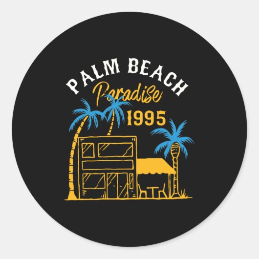 Palm Beach Paradise Runder Aufkleber (Vorderseite)