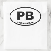 Palm Beach PB Ovaler Aufkleber (Tasche)