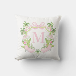 Palm Beach Pink Loungers Monogram Crest Kissen