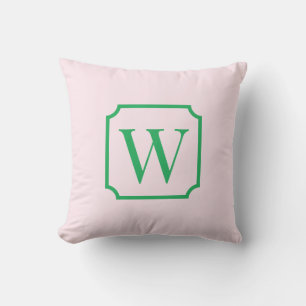 Palm Beach Pink Monogram Schlafzimmmerkissen Kissen