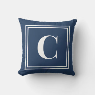 Palm Beach Preppy Blau Monogramm Wurfkissen Kissen