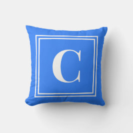 Palm Beach Preppy Blue Monogram Throw Pillow Kissen