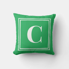 Palm Beach Preppy Green Monogram Throw Pillow Kissen