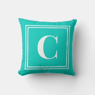 Palm Beach Preppy Türkis Monogramm Kissenhülle Kissen
