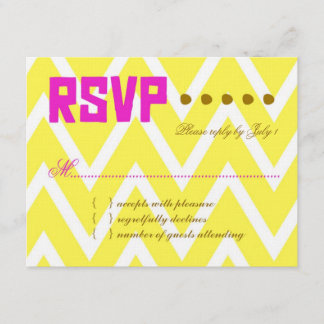 PALM BEACH RSVP Gelber Chevron-Leinenpapier Karte
