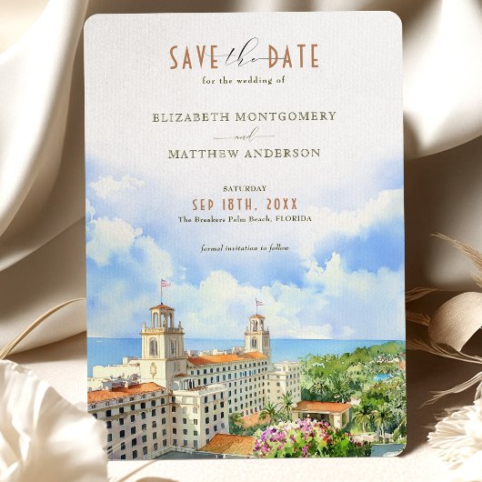 Palm Beach Save the Date Karte The Breakfast Resor