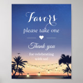 Palm Beach String Lights Gastgeschenke Hochzeiten Poster (Vorne)