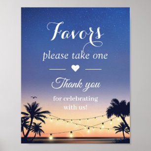 Palm Beach String Lights Gastgeschenke Hochzeiten Poster