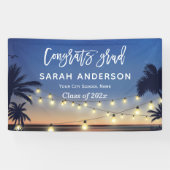 Palm Beach String Lights Glückwunschs Graduation P Banner (Horizontal)