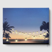 Palm Beach String Lights Hochzeit in Urlaubsort Gästebuch (Rückseite)