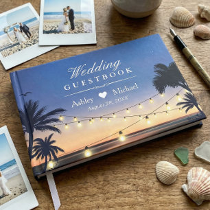 Palm Beach String Lights Hochzeit in Urlaubsort Gästebuch