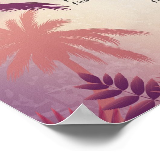 Palm Beach String Lights Hochzeitsskizze Poster (Ecke)