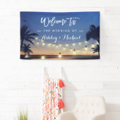 Palm Beach String Lights Sommerhochzeit Party Banner (Insitu)