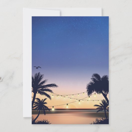 Palm Beach Sunset String Lights Graduation Party Einladung (Rückseite)