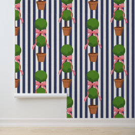 Palm Beach Topiary Navy Stripe Peel & Stick  Tapete