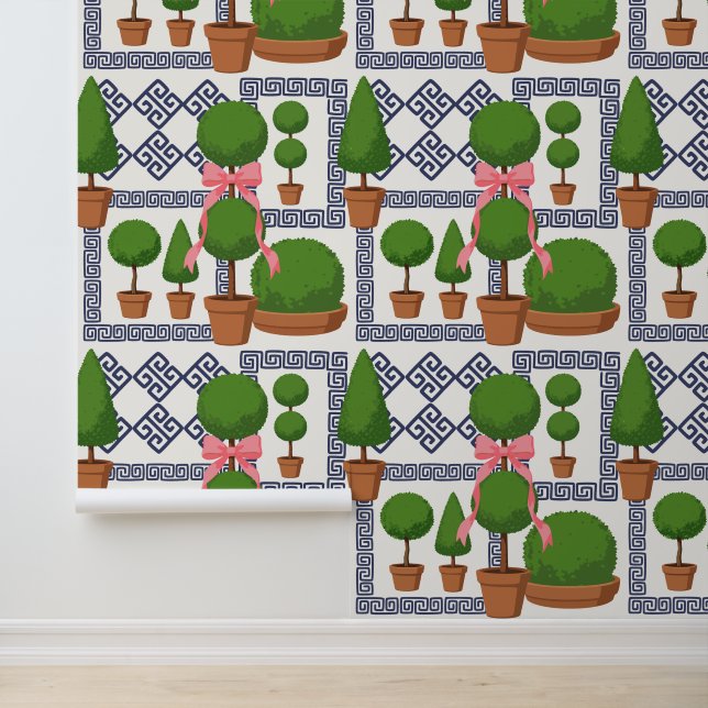 Palm Beach Topiary Patchwork zum Aufkleben  Tapete (Anwendung)