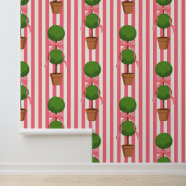 Palm Beach Topiary Rosa Streifen Peel & Stick  Tapete