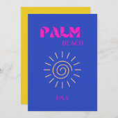 Palm Beach, Travel Art, Florida, Blue Dankeskarte (Vorne/Hinten)