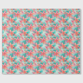 Palm Beach Tropical Beach Blume Geschenkpapier (Flach)