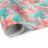 Palm Beach Tropical Beach Blume Geschenkpapier (Rolleneckpunkt)