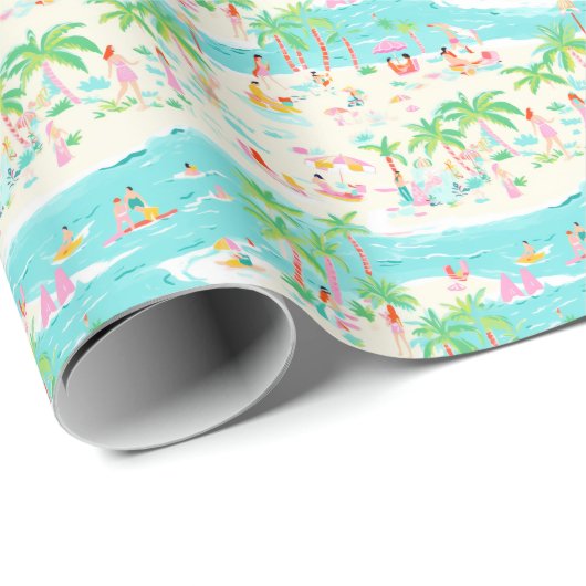 Palm Beach Tropical Beach Geschenkpapier (Rolleneckpunkt)