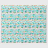 Palm Beach Tropical Beach Sand Castle Geschenkpapier (Flach)