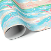 Palm Beach Tropical Beach Seagulas Geschenkpapier (Rolleneckpunkt)