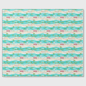 Palm Beach Tropical Beach Surf Van Geschenkpapier (Flach)