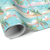 Palm Beach Tropical Beach Windsurfen Geschenkpapier (Rolleneckpunkt)