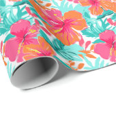 Palm Beach Tropical Island Blume Geschenkpapier (Rolleneckpunkt)