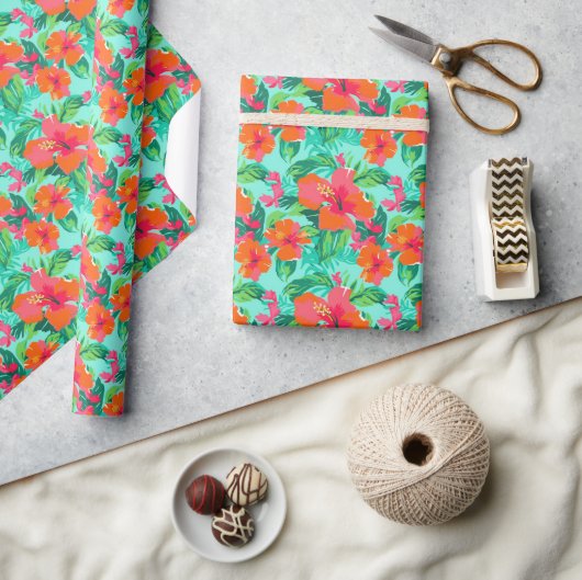 Palm Beach Tropical Island Blume Geschenkpapier (Kunsthandwerk)