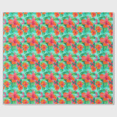 Palm Beach Tropical Island Blume Geschenkpapier (Flach)