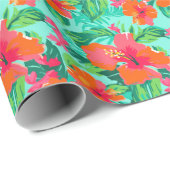 Palm Beach Tropical Island Blume Geschenkpapier (Rolleneckpunkt)
