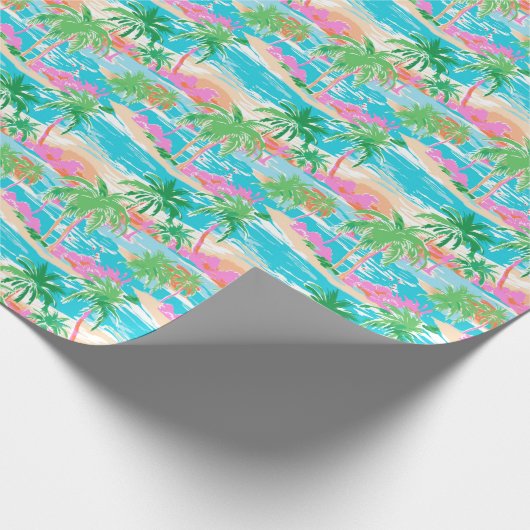 Palm Beach Tropical Island Geschenkpapier (Ecke)