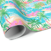 Palm Beach Tropical Island Geschenkpapier (Rolleneckpunkt)
