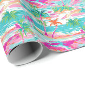 Palm Beach Tropical Island Geschenkpapier (Rolleneckpunkt)