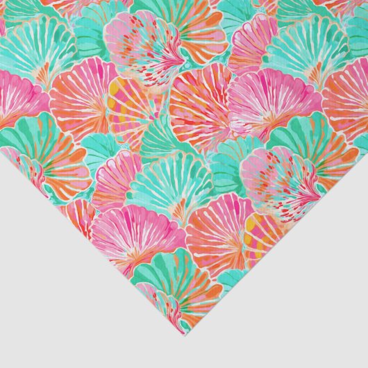 Palm Beach Tropical Island Ocean Seashells Seidenpapier (Ausschnitt)