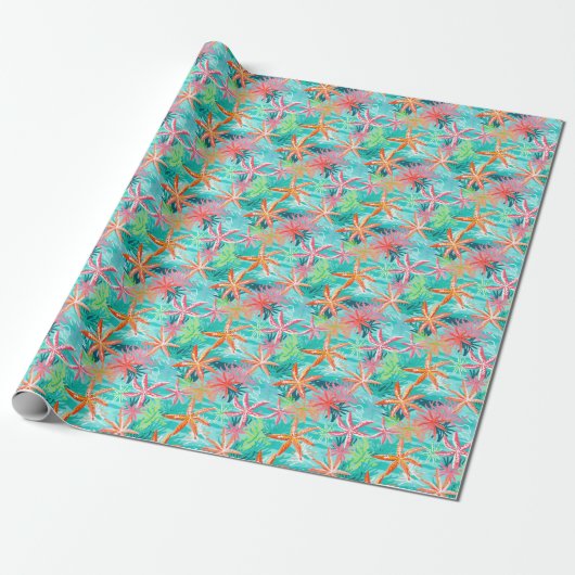 Palm Beach Tropical Island Starfish Geschenkpapier (Ungerollt)