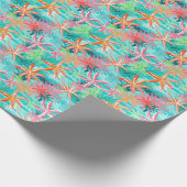 Palm Beach Tropical Island Starfish Geschenkpapier (Ecke)