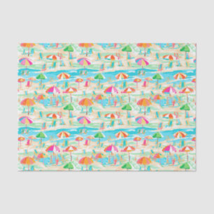Palm Beach Tropical Island Stühle und Sonnenschirm Seidenpapier