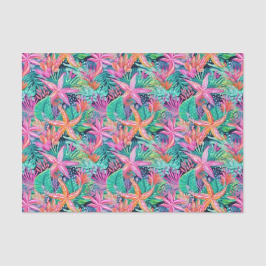 Palm Beach Tropical Island Unterwasser Starfish Seidenpapier (Vorderseite)